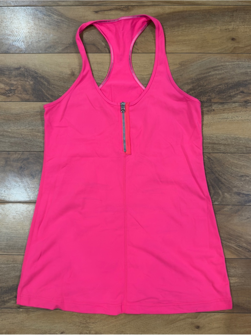 Lululemon Women's Cool Racerback Zipper Tank Top Flash Pink Yoga Gym Athletic